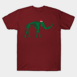 Mammoth Fossil with Santa Hat T-Shirt